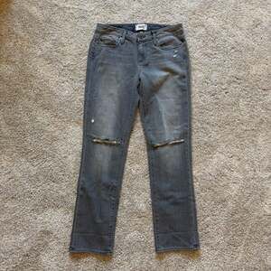 PAIGE Porter Mid Rise Boyfriend Straight Distressed Grey Jeans Size 26